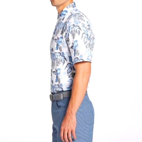 Walter Hagen NWT Golf Dri Fit Polo Mens, Floral Bird Bluejay 11 Majors Shirt XL - Picture 3 of 12